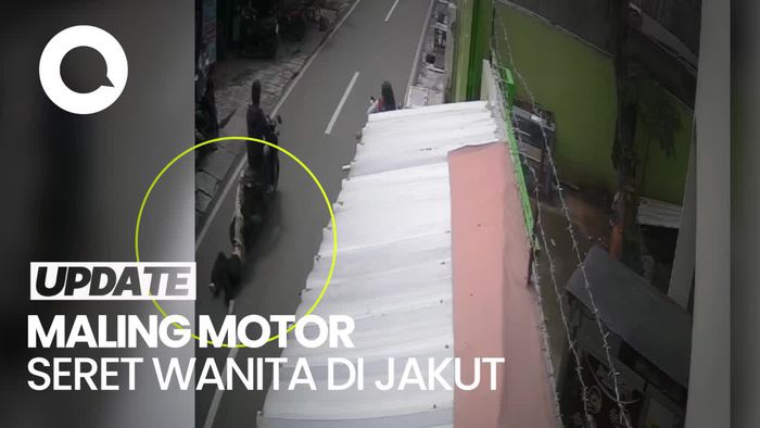 Video: Wanita di Cilincing Terseret-seret saat Pertahankan Motor dari Maling