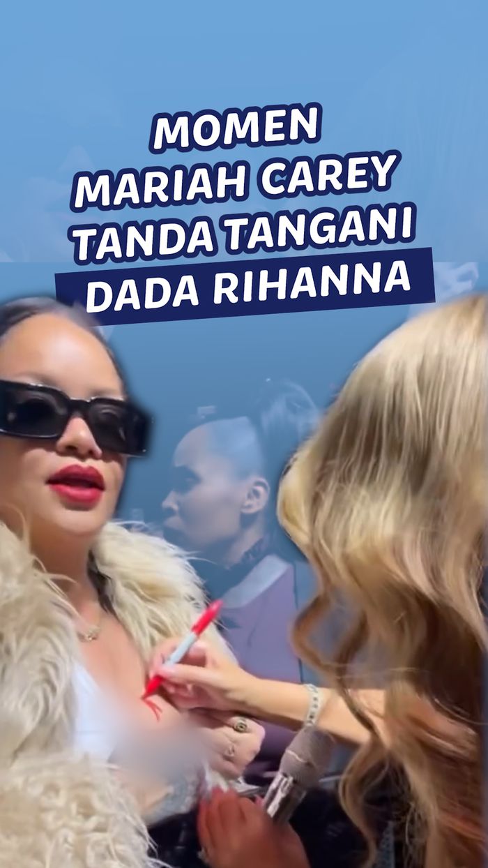 Video: Aksi Rihanna Minta Mariah Carey Tanda Tangani Dadanya di Konser