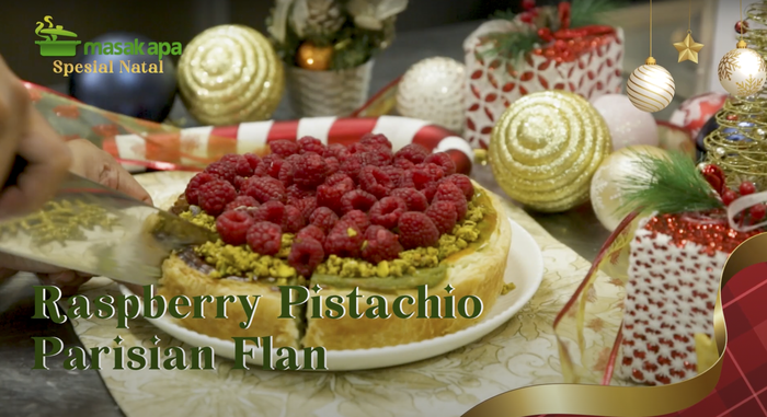 Raspberry Pistachio Parisian Flan, Hidangan Manis Saat Natal
