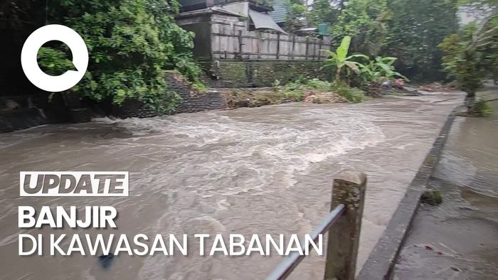 Video: Banjir Merendam Kawasan Tabanan Bali, Ketinggian Air 50 Cm