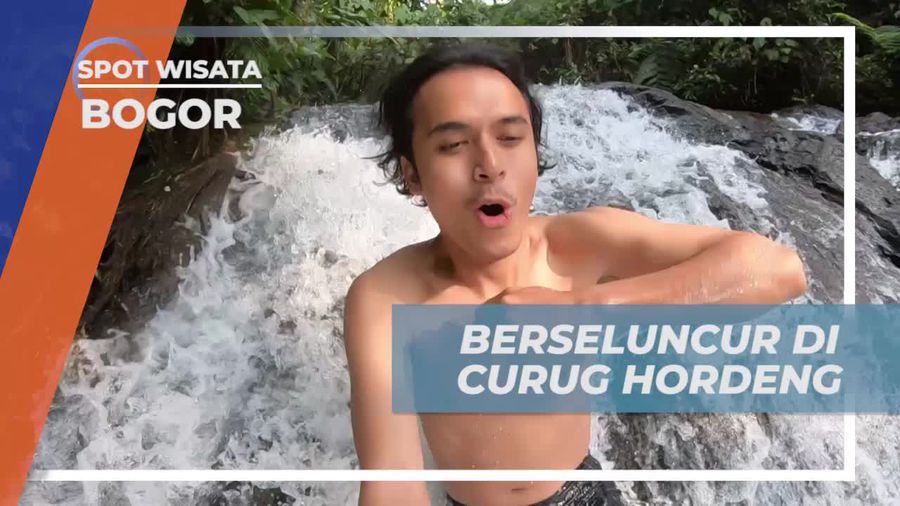 Serunya Bermain Seluncuran di Curug Hordeng, Bogor