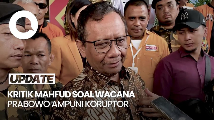 Video Mahfud Kritik Wacana Prabowo Ampuni Koruptor: Menurut Hukum Tak Boleh