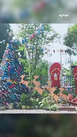 Video: Unik! Gereja di Klaten Bikin Pohon Natal dari Sandal Jepit