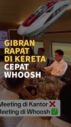 Video Wapres Gibran Gelar Rapat Persiapan Nataru di Dalam Whoosh