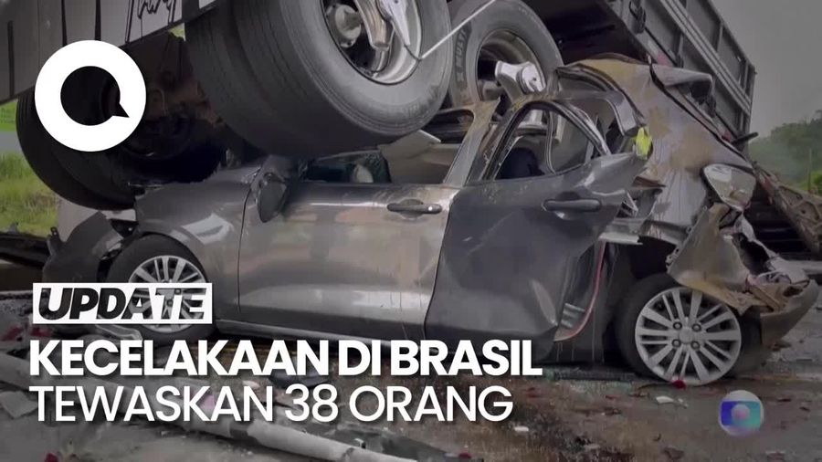 Video: Kecelakaan Maut Bus dengan Truk di Brasil Tewaskan 38 Orang