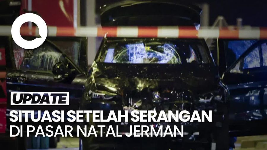 Video Warga Jerman Berduka Setelah Pemobil Tabrak Kerumunan di Pasar Natal