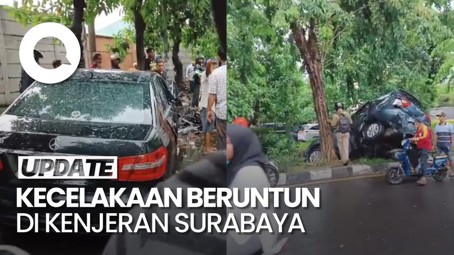 Video: Tampang Pengemudi Mercy Penyebab Laka Beruntun di Kenjeran