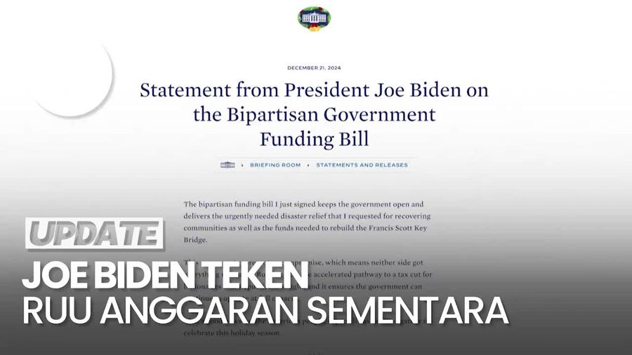Video: Cegah Pemerintah AS Tutup, Biden Teken RUU Anggaran