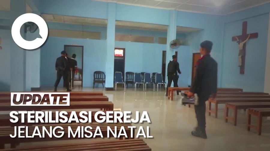 Video: Tim Gegana Polda DIY Sterilisasi 20 Gereja Jelang Misa Natal