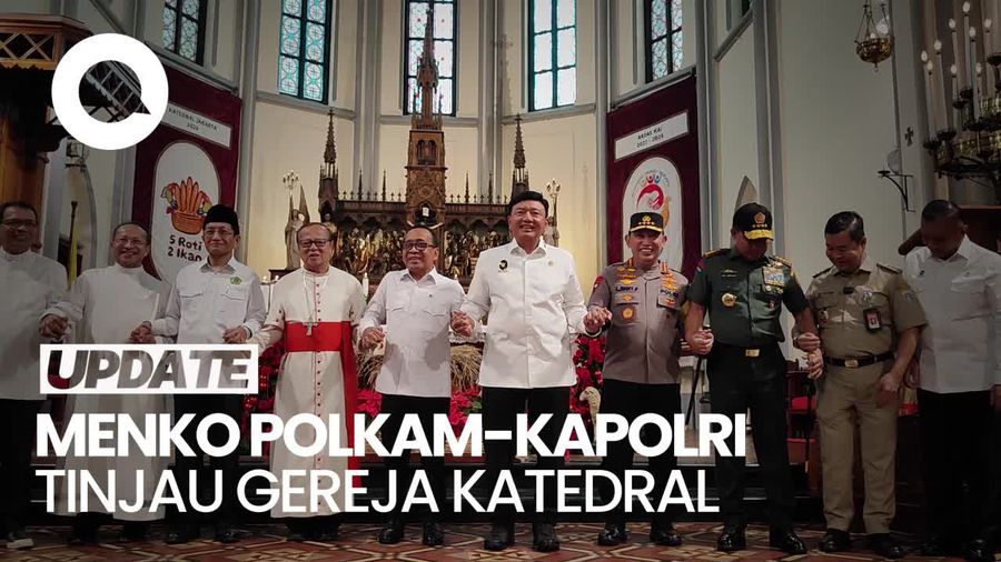 Video Momen Menko Polkam, Menko PMK hingga Kapolri Tinjau Gereja Katedral