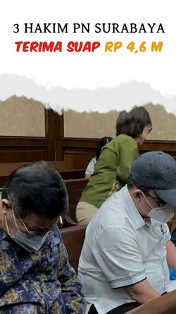 Video: 3 Hakim Pemvonis Bebas Ronald Tannur Didakwa Terima Suap Rp 4,6 M