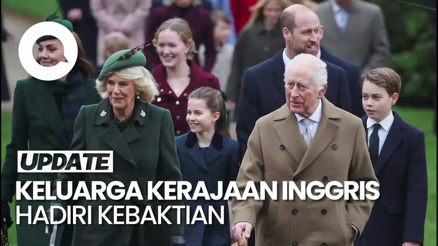 Video: Tanpa Pangeran Andrew, Raja Charles dan Keluarga Hadiri Kebaktian