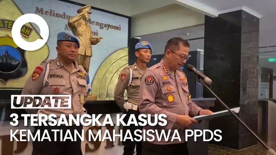 Video: Polisi Tetapkan 3 Tersangka Kasus Kematian Mahasiswa PPDS Undip