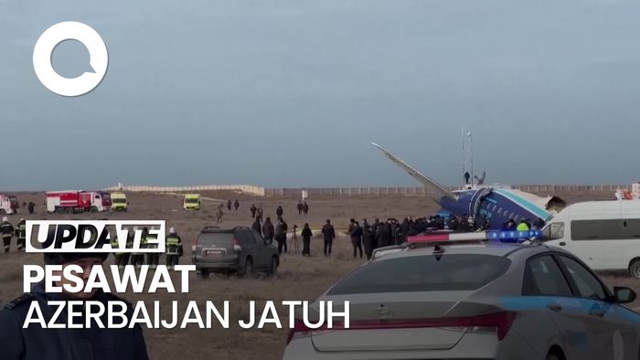Video: Detik-detik Pesawat Azerbaijan Airlines Jatuh di Kazakhstan