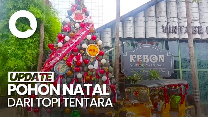 Video: Makna Pohon Natal yang Dibuat dari 150 Topi Bekas Tentara