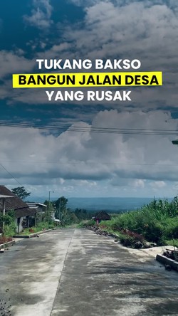 Video: Viral Tukang Bakso di Malang Bangun Jalan Desa yang Rusak Parah