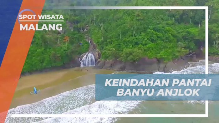 Menyaksikan Keindahan Pantai Banyu Anjlok Kota Malang dengan Air Terjun yang Memukau