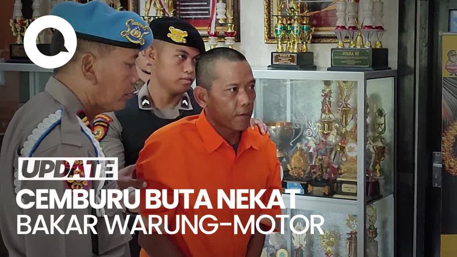 Video: Kesal Diselingkuhi, Pria di Tabanan Bakar Warung-Motor Pacarnya