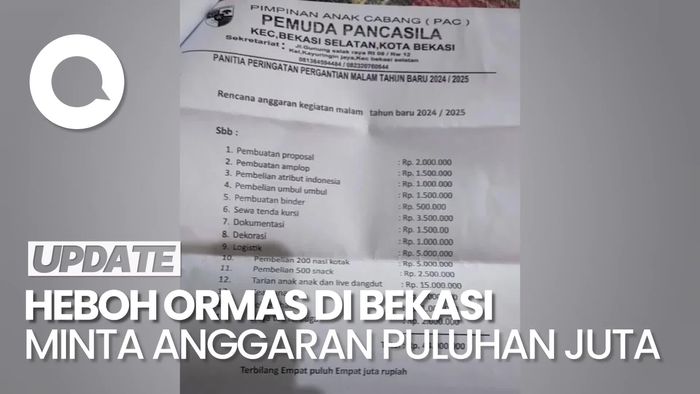 Video: Viral Ormas di Bekasi Minta Anggaran Tahun Baru Rp 44 Juta