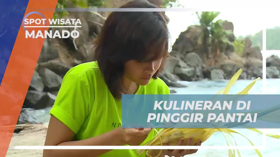 Bersantap Nasi Kuning Manado di Pinggir Pantai Pulisan