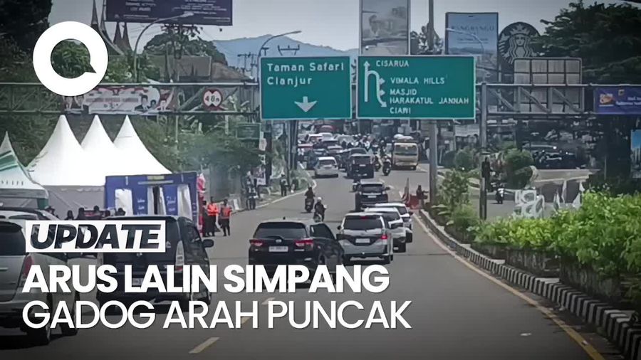 Video: Suasana Simpang Gadog Siang Ini, Lalin Masih Dua Arah