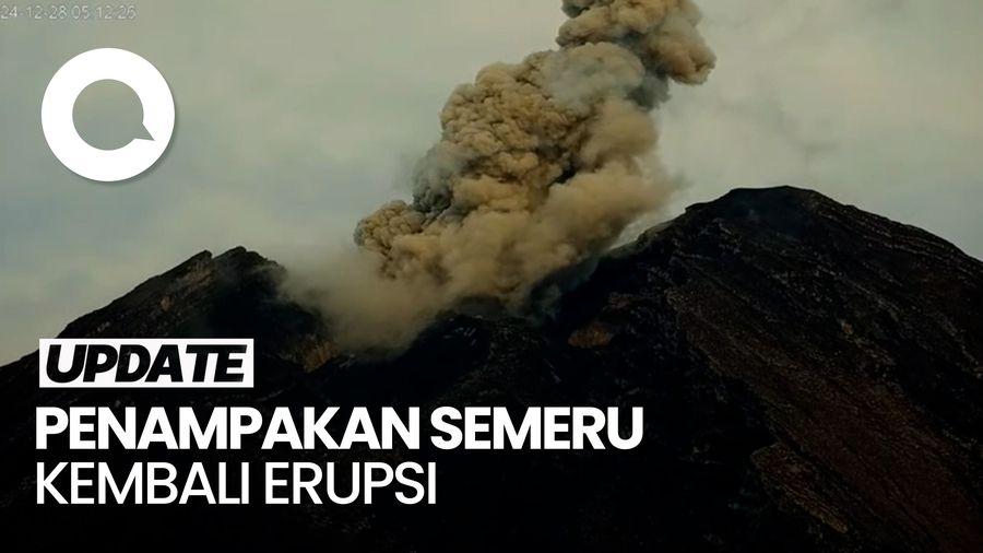 Video: Semeru Kembali Erupsi Sabtu Pagi Ini, Tinggi Kolom Abu Mencapai 750 Meter