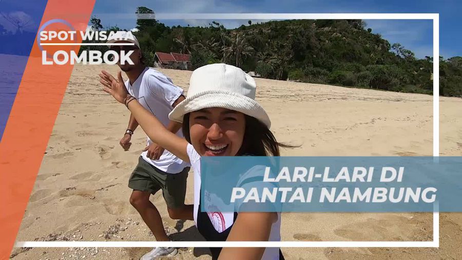 Berlari-Lari Gembira di Pantai Nambung, Lombok