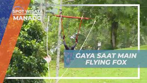 Mencoba Gaya Unik Saat Bermain Flying Fox di Bukit Doa, Manado