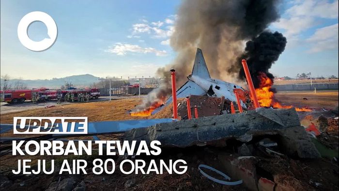 Video Kecelakaan Jeju Air di Korsel: 80 Orang Tewas, 2 Luka, dan 99 Hilang