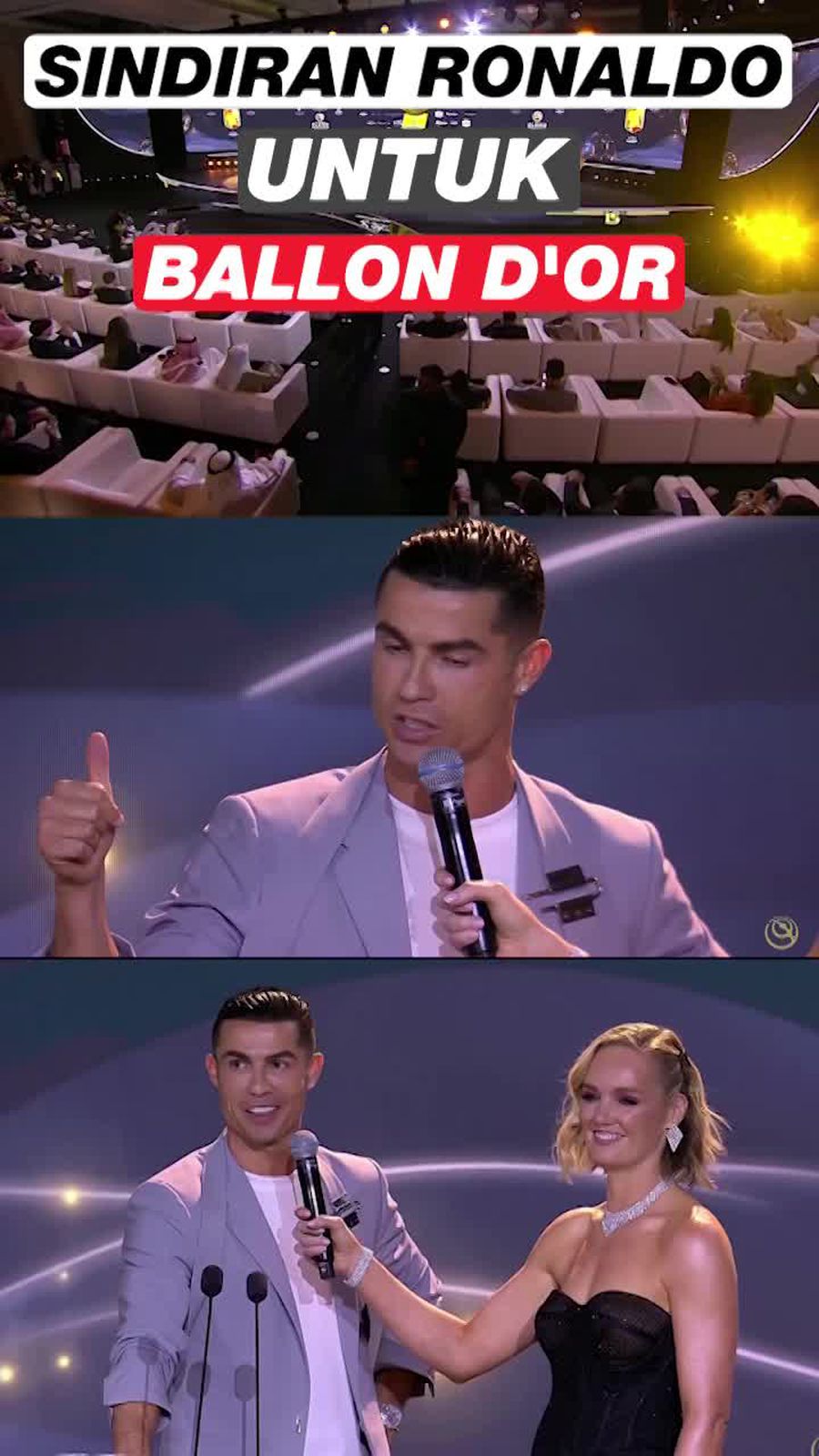 Video: Ronaldo Beri Jempol Globe Soccer Awards, Sindir Ballon dOr