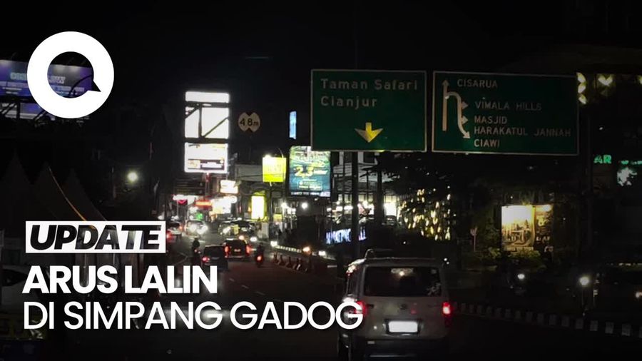 Video: Situasi Arus Lalin di Simpang Gadog Ramai Lancar Malam Ini