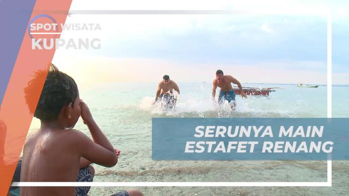 Serunya Bermain Estafet Renang dengan Anak Lokal di Pantai Lasiana