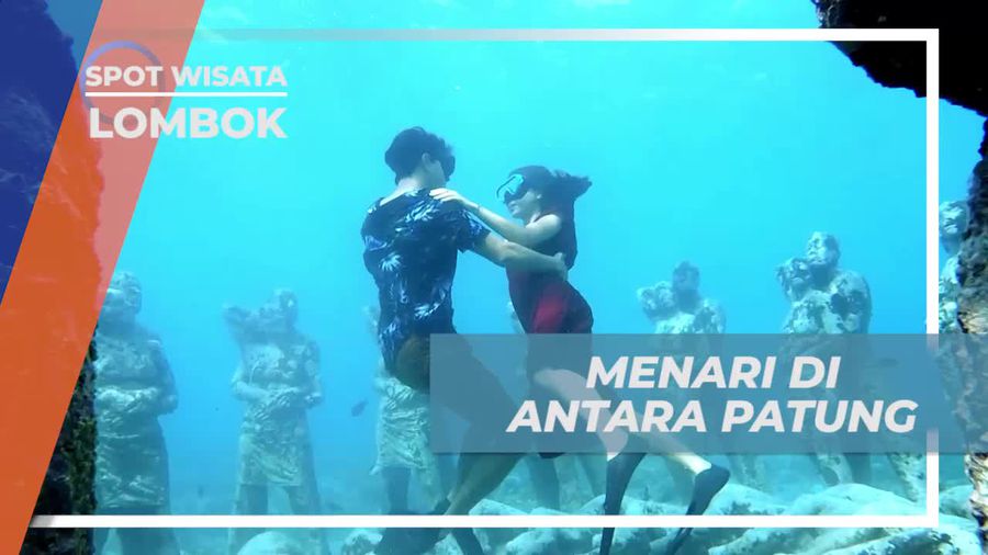 Menari di Antara Patung Unik di Bawah Laut Gili Meno, Lombok