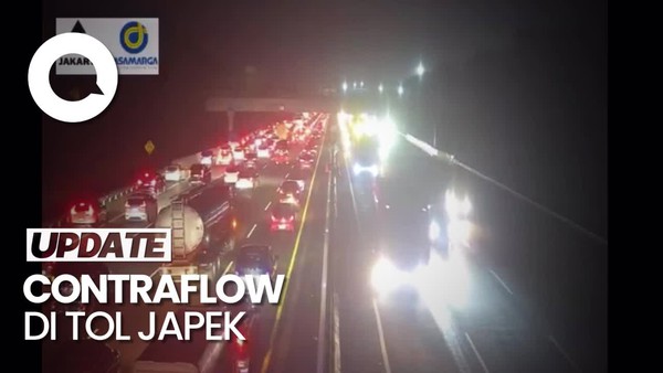 Video: Lalin Padat, Contraflow Diberlakukan dari Km 65-47 Tol Japek