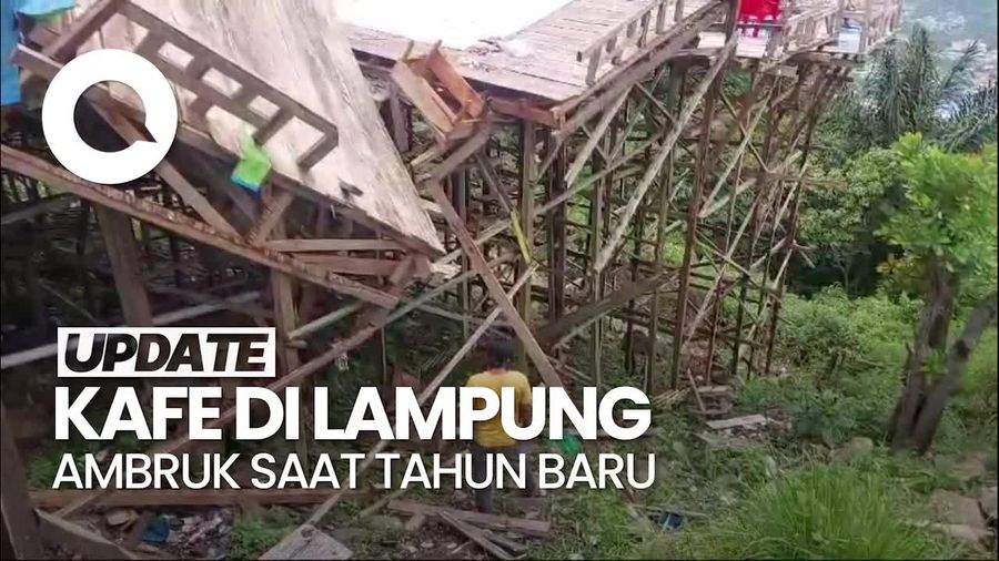 Video Kepanikan Pengunjung Kafe di Lampung yang Ambruk Saat Tahun Baru