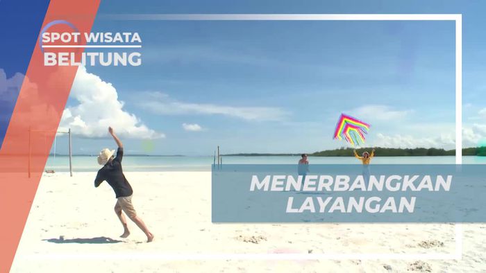 Menerbangkan Layangan Menarik di Pantai Indah Belitung