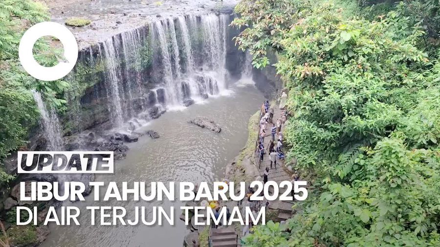 Video: Wisata Air Terjun Temam Lubuklinggau Ramai Saat Tahun Baru