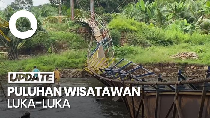 Video: Jembatan Gantung di Lubuklinggau Putus Gegara Overload Pengunjung