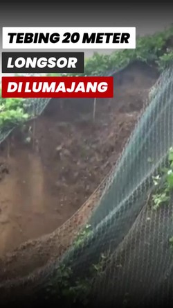 Video: Tebing 20 Meter Longsor, Akses Jalan Lumajang-Malang Lumpuh Total
