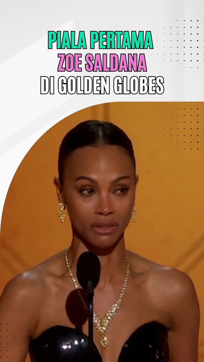 Video: Tangis Zoe Saldana Perdana Menang di Golden Globes 2025