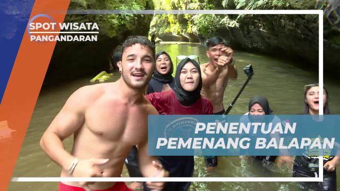 Tentukan Pemenang Balapan Seru di Sungai Cisodong, Pangandaran