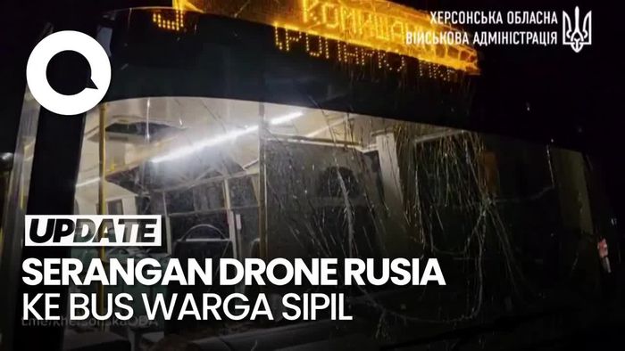Video: Drone Rusia Serang Bus di Kherson Ukraina, 1 Tewas dan 9 Luka-luka 