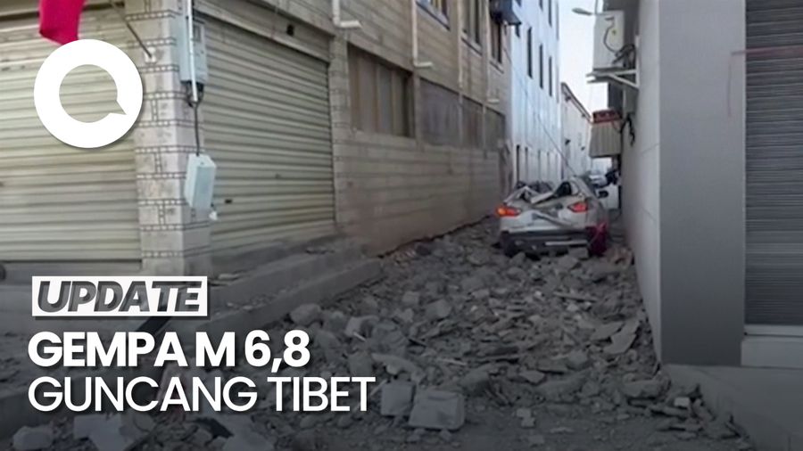 Video Dampak Gempa di Tibet China: 53 Orang Tewas, 1.000 Rumah Rusak