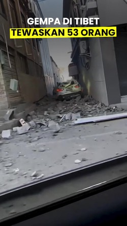 Video: Gempa M 6,8 di Tibet China Tewaskan 53 Orang