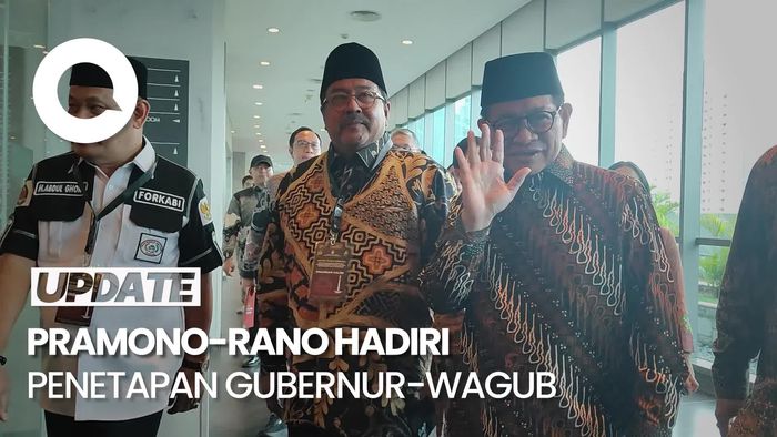 Video Pramono-Rano Kompak Berbatik Hadiri Penetapan Gubernur-Wagub Jakarta