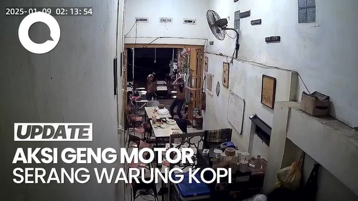 Video Geng Motor Serang Warkop Lalu Nyolong Gitar di Makassar
