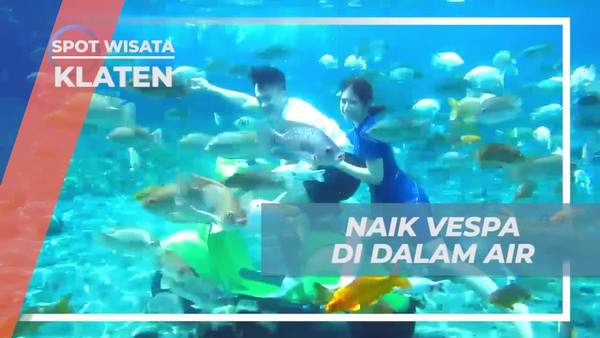 Berkendara Vespa Seru di Dalam Air, Klaten
