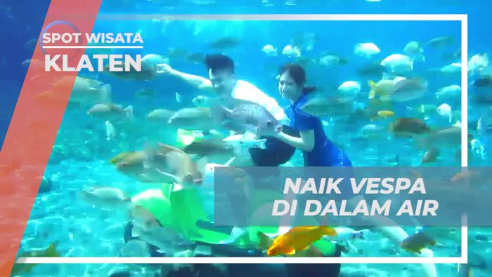 Berkendara Vespa Seru di Dalam Air, Klaten