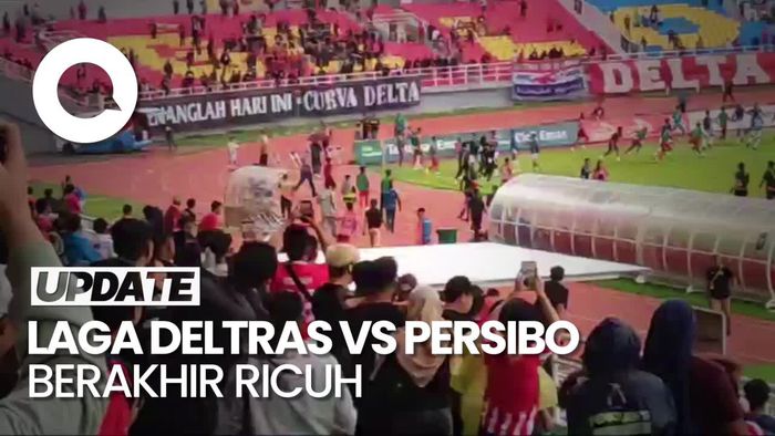 Video Deltras Vs Persibo Berakhir Ricuh: Pemain Kejar Wasit-Suporter Masuk Lapangan