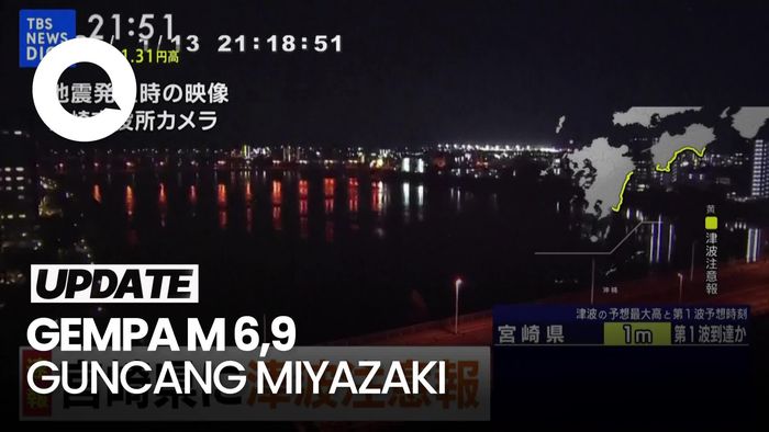 Video: Miyazaki Jepang Dihantam Gempa M 6,9-Tsunami 20 Cm